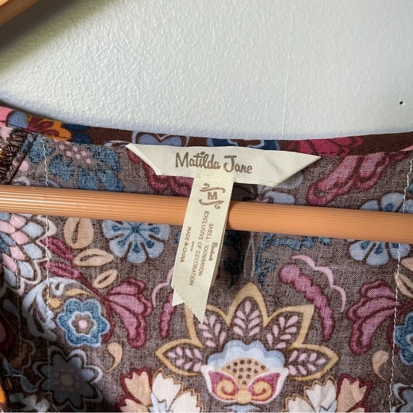 Matilda Jane Brown and Cream Floral Mini Dress Size Medium - Picture 9 of 11